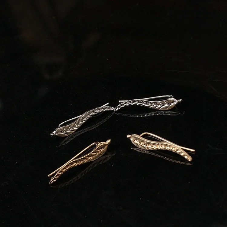 

Hot style metal leaf earrings simple earring accessories wholesale, As pic