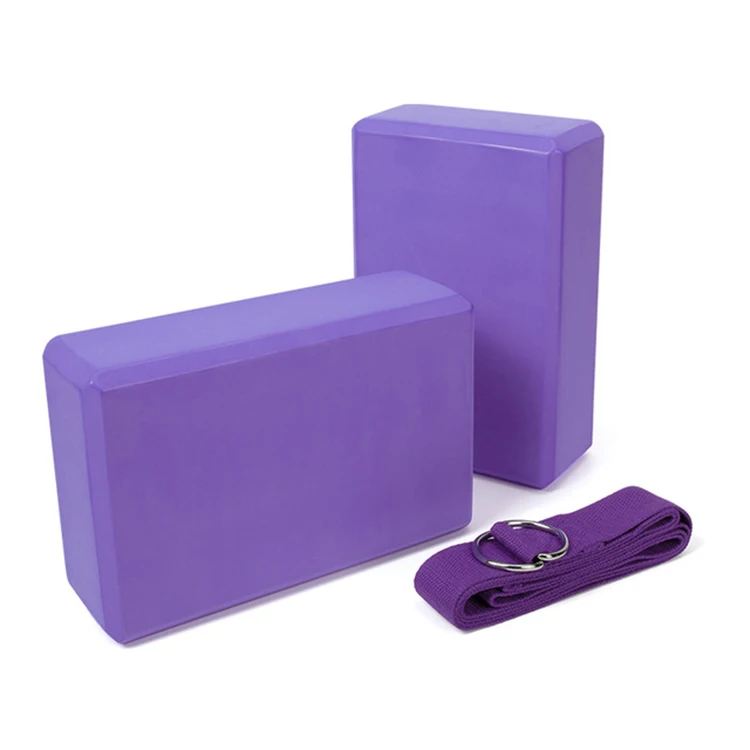 

Yoga Block 2pcs with Strap,Eco Friendly 2 Pack Block Para Yoga, Purple