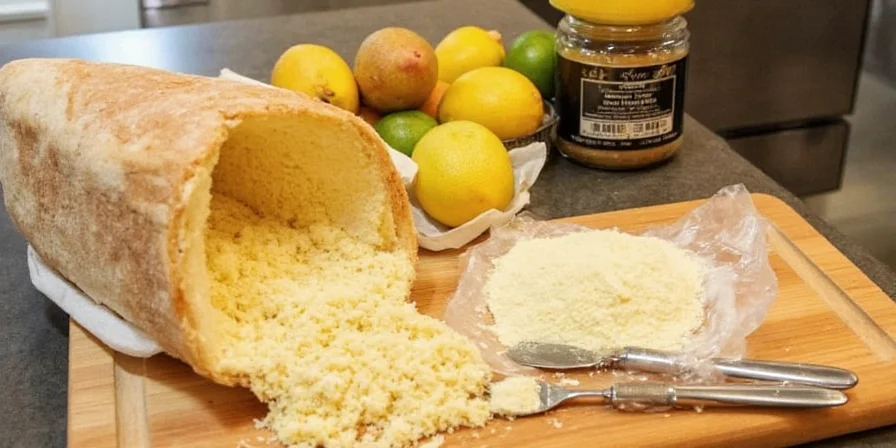 Smiling cook holding Parmesan cheese