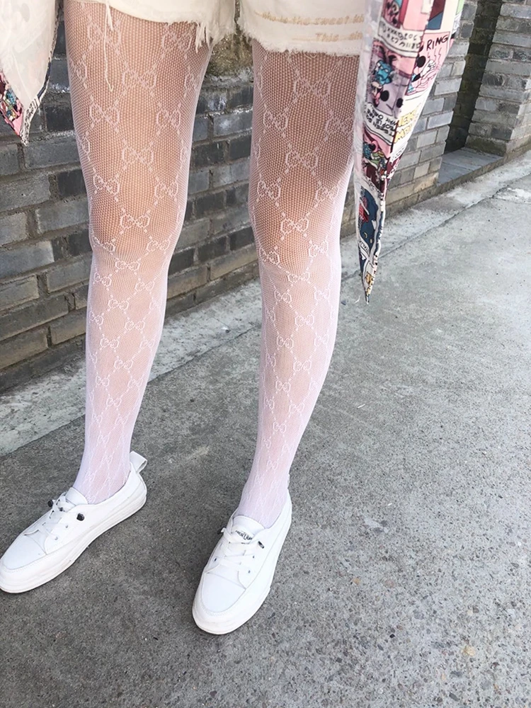 
2020 spring new seamless letter mesh stockings womens sexy foot stockings anti-hook fishnet pantyhose tights 