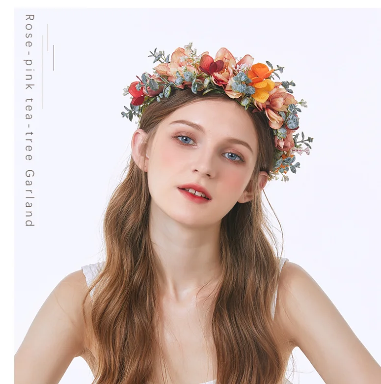 

Mix styles new designer floral hair garland flower wreath accessories headpiece flower crown