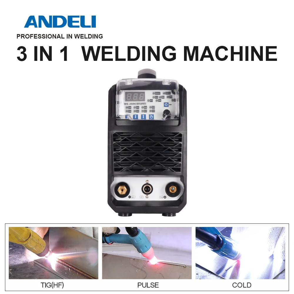 
ANDELI TIG-250MPL intelligent MOS 220V multifunctional welding machine TIG/COLD/PULSE TIG welding cold welding spot welding 