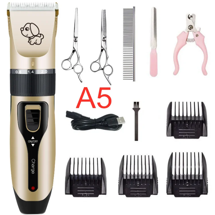 

Wholesale price New Arrival Pet Hair Trimmer set for dog and cat Electric rasuradora para perros Pet Hair Cutter, Gold