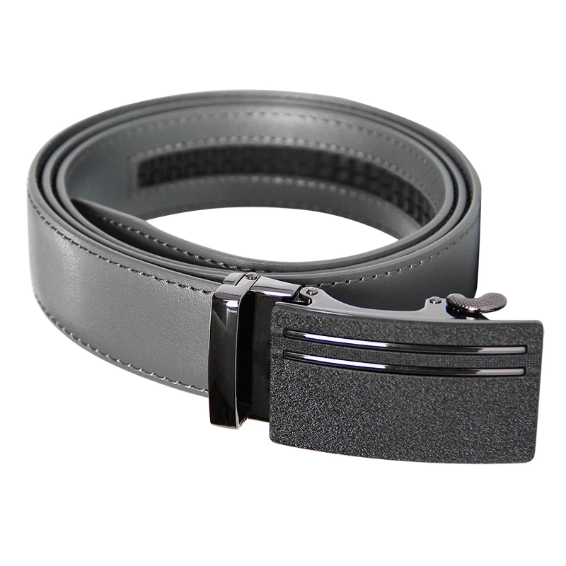 

Free Shipping Hot Selling Grey Click Ratchet Mens Leather Belt