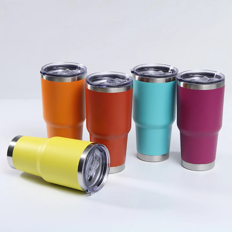 

30oz Double Wall Stainless Steel 304 Vacuum Insulated powder coated 30 oz Tumbler Cup Coffee Travel Mug With sliding Lid, Customers' requirement