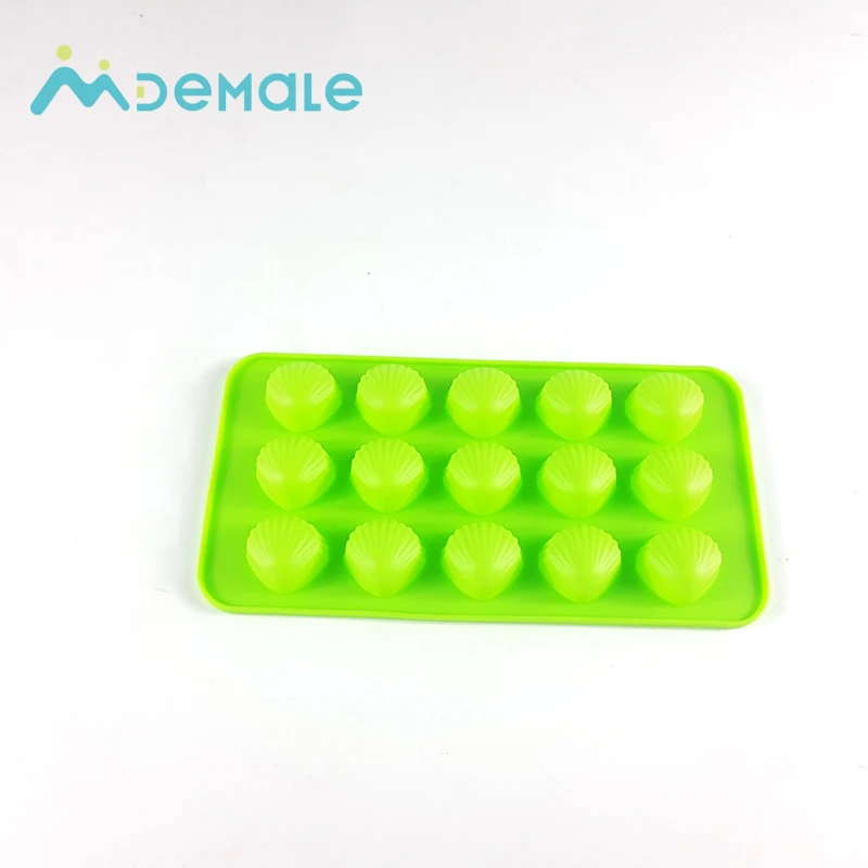 

silicone 15 cavities Shell shape ice cube mold, Yellow,green