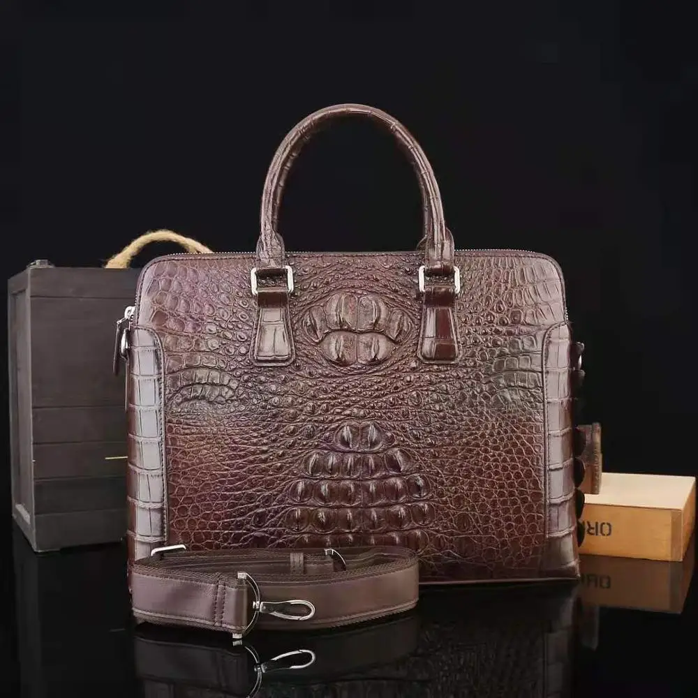 

Luxury Design mans handbag top quality Crocodile Skin brief case Messenger Bag