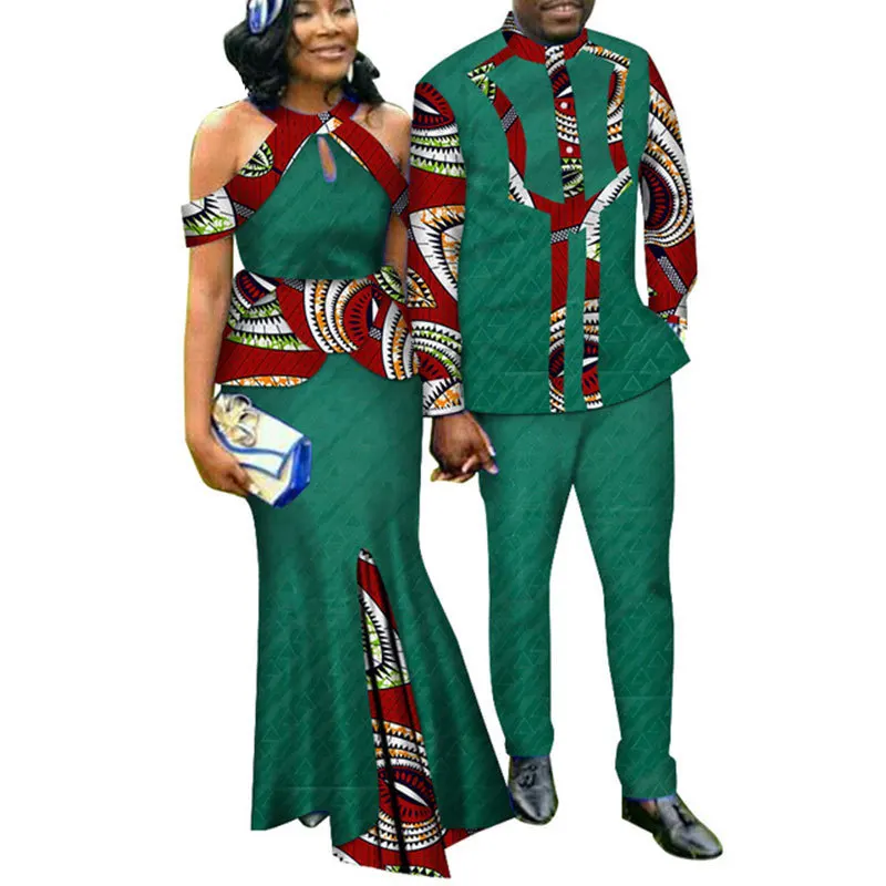 

high quality & best price roupas africanas fashion polyester daily african dress designs dashiki shirt and pants set for couple