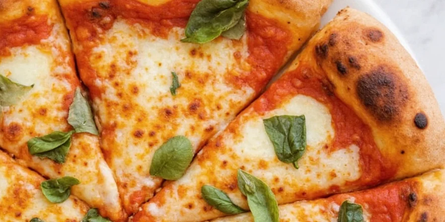 Perfect homemade pizza with visible spice sprinkles