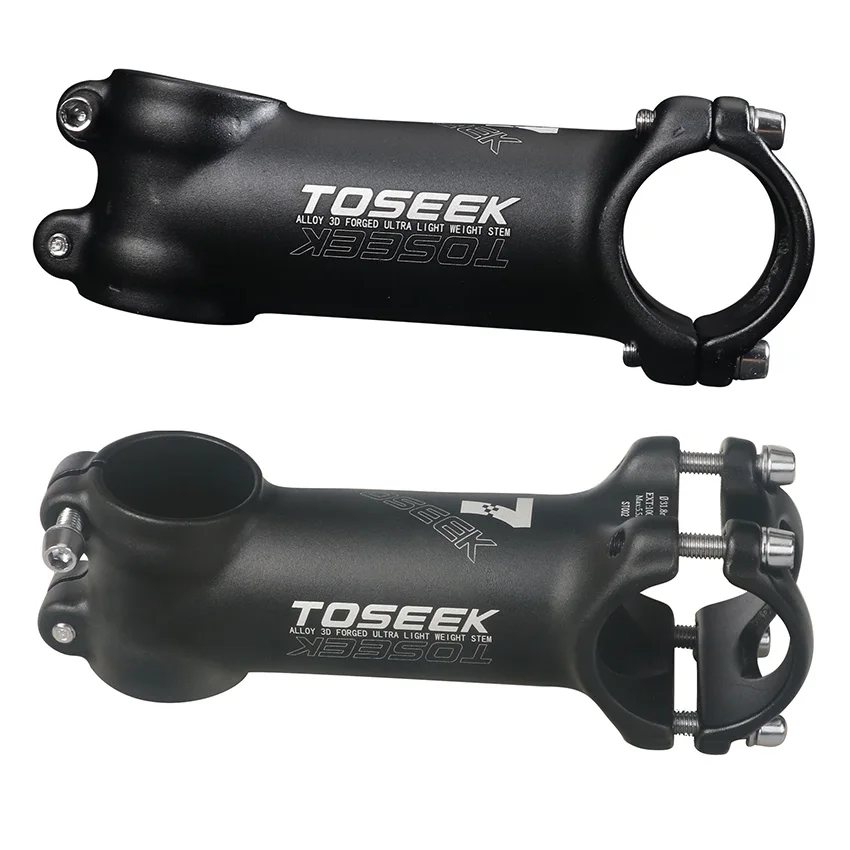 

Toseek 7 degree road bicycle alloy stem riser 45/55/60/65/70 superlight mtb stem bike aluminium stem accessories, Black matt