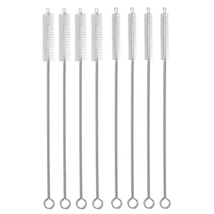 230mm Stainless Steel Straw Brush For Bamboo Straw Cleaners/silicone