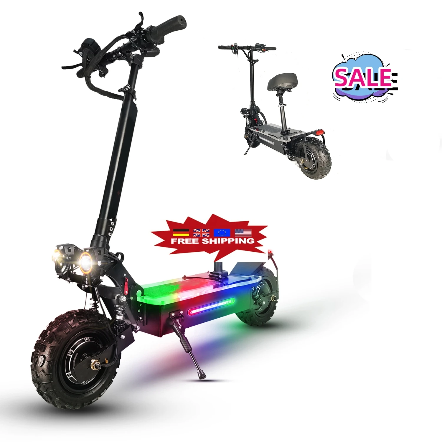 

High performance max speed 70-80km/h long range 60-80km 27ah 5600w double scooter 60v electric adult scooter for adults sale