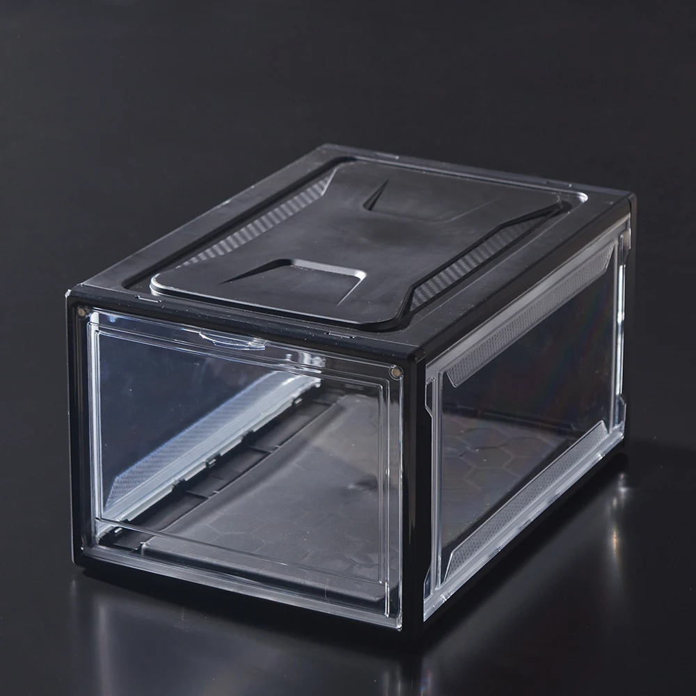 

Custom stackable plastic magnetic shoe storage box, Customized color