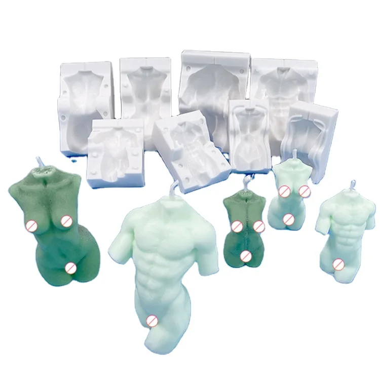 

B-1020 Human Torso Man and Woman Body Candle Silicone Mold for Resin Art