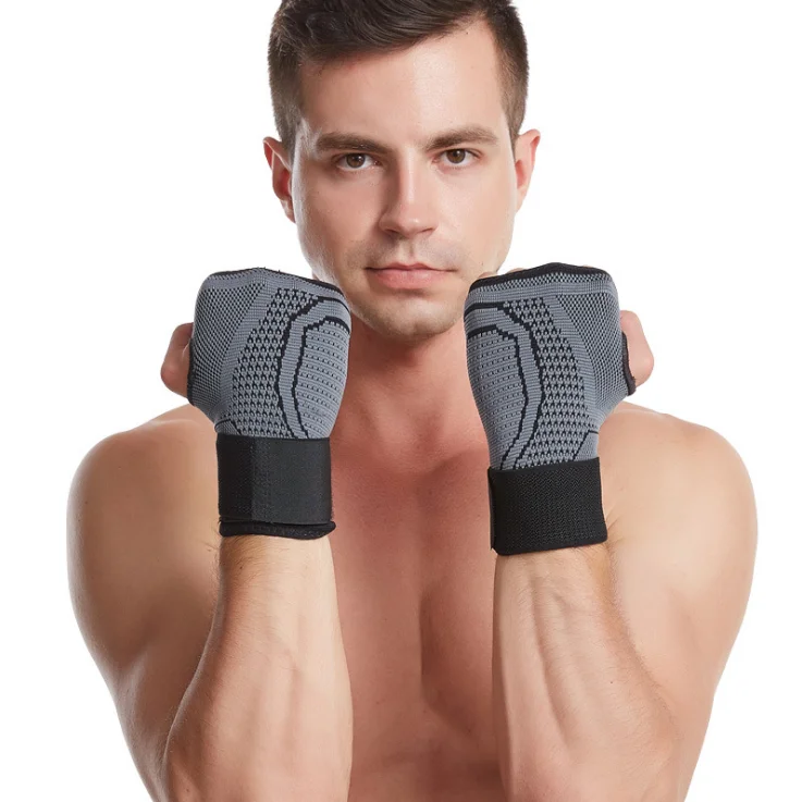 

Compression Wrist Guard Arthritis Elastic Palm Hand Brace Sleeve Wrist Support Protector, Grey