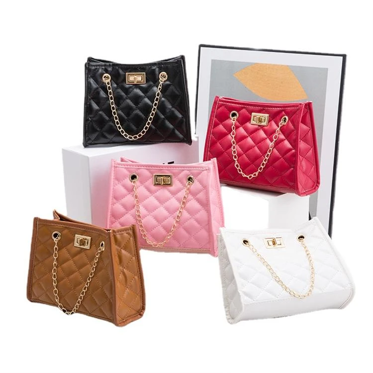 

Wholesale 2022 Summer Fashion Women Embroidered Chain Shoulder Ladies Mini Bags Pu Girls Mobile Phone Messenger Handbags, White red black pink brown