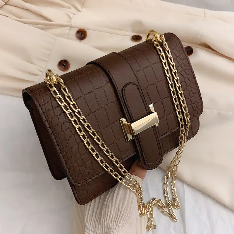 

New style female fashion women's shoulder bag stone grain messenger bag embossed solid color small square bag