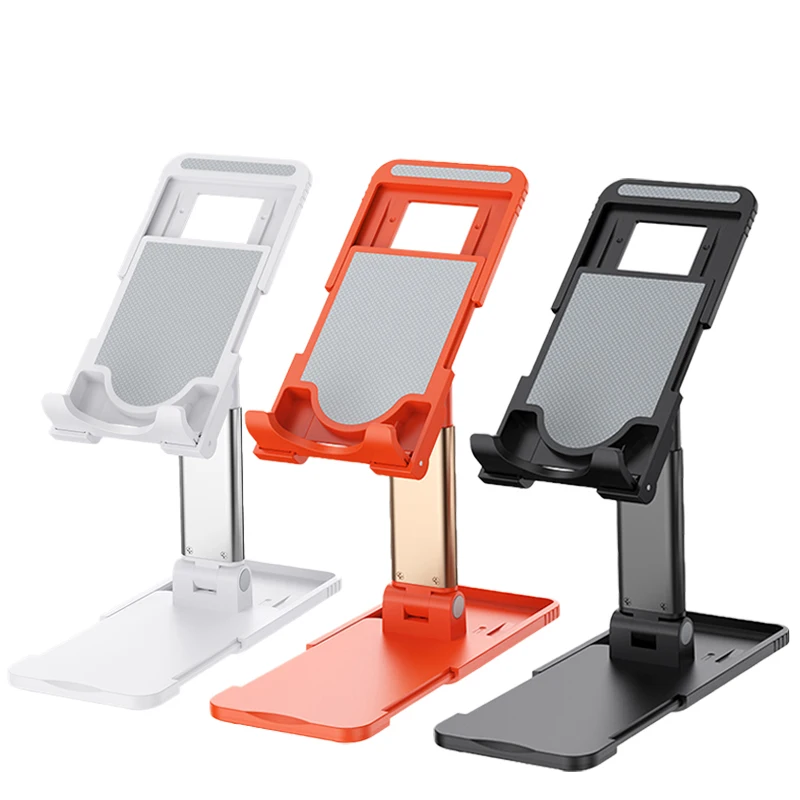 

Universal Tablet Foldable Desktop Cell Phone Stand Holder Adjustable Tablet Stand Mobile Phone Holder, Black white orange