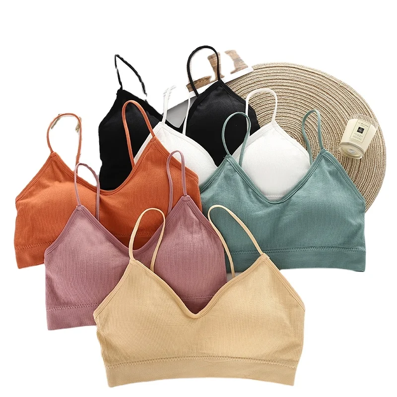 

2020 New Design Thin mature push up bra Wire free Chest Wrap Bra Breathable Striped bralette bra, Other accept to custom.