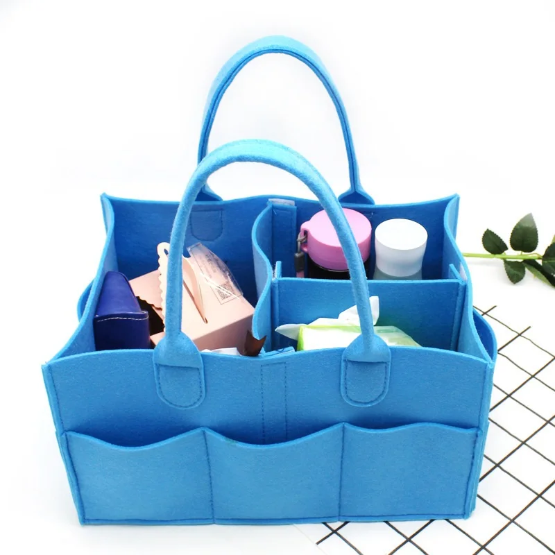 

popular Baby Diaper Caddy Organizer Felt bag Portable Holder Bag for Changing Table and Car, Black,grey, custom pms color available