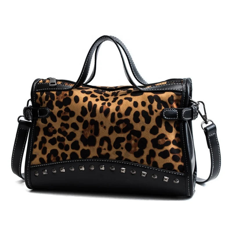 

In Stock Monogram Custom Women PU Leather Leopard Tote, 4 colors