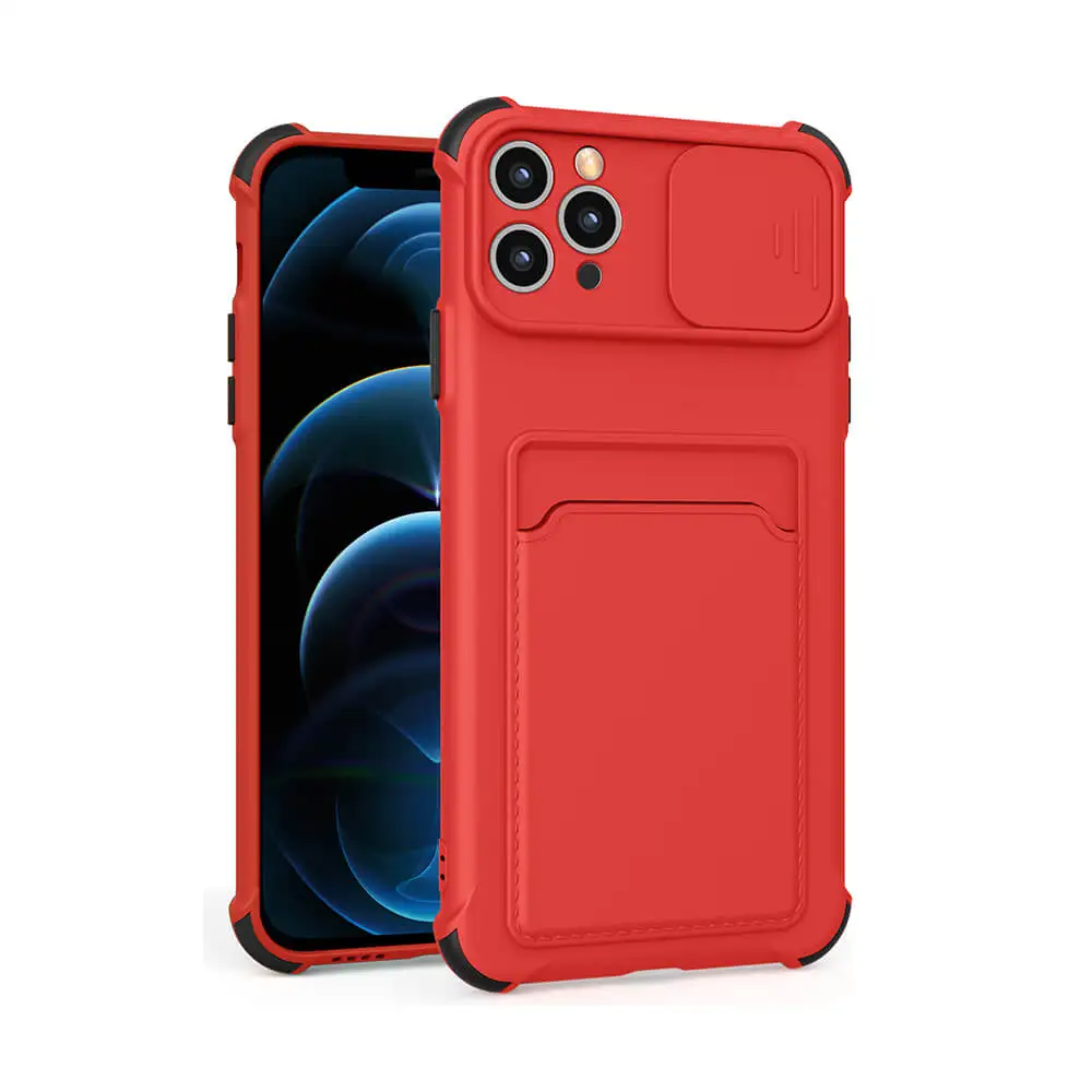 

HiFuture Hot New Product Sports Mobile Phone Case With Card Slot For iphone 11 11Pro 11Pro Max Scratch Resistance, Black red blue dark green