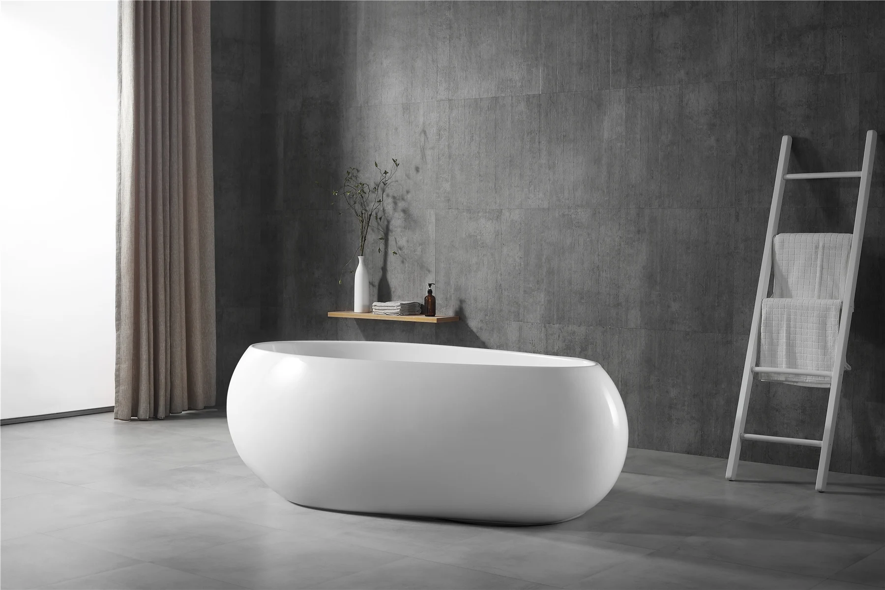 Modern solid surface bathtub, resin stone freestanding bath tub