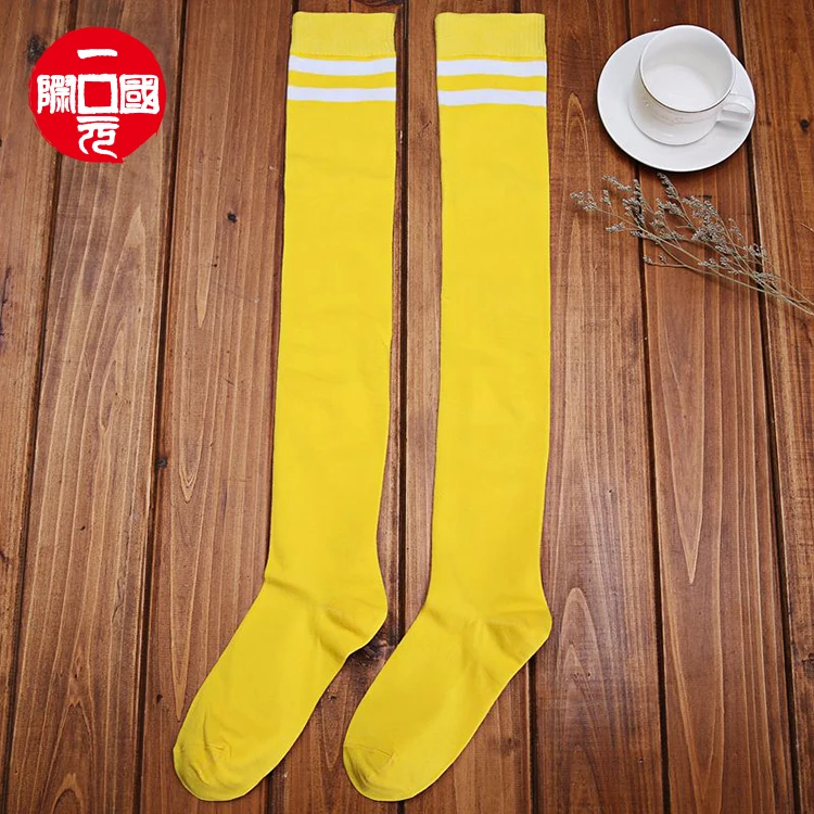 

Striped stockings over the knee women's combed cotton high stockings school uniform socks