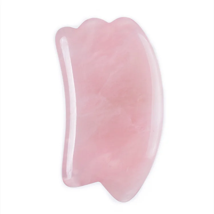 

High-End Rose Quartz Jade Gua Sha For Facial Neck Anti-Wrinkle Beauty, Pink