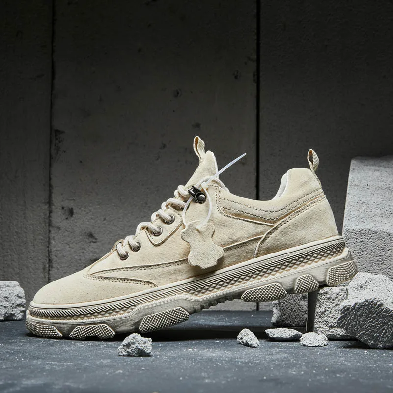 
oem stock sale chunky sole suede leather shoes men outdoor fashion mens shoes sports tennis work shoes 