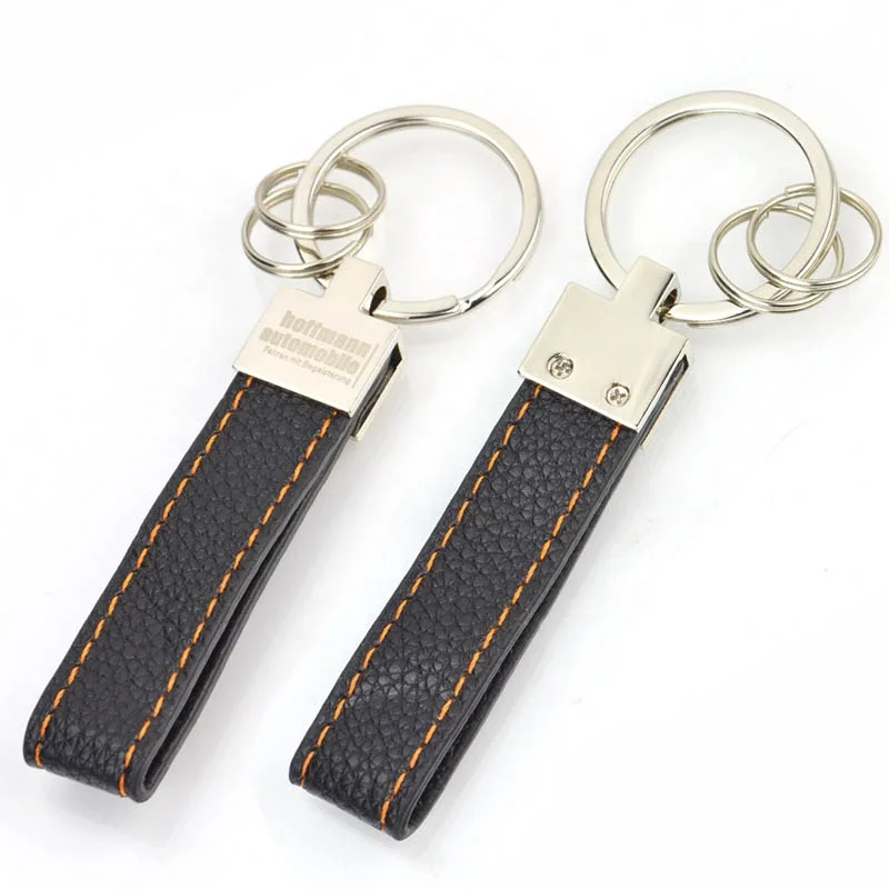 

Promotion New Key Ring Sublimation Metal Key Chain Custom Name Leather Keyholder Car Keychain Key Holder With Souvenir Logo