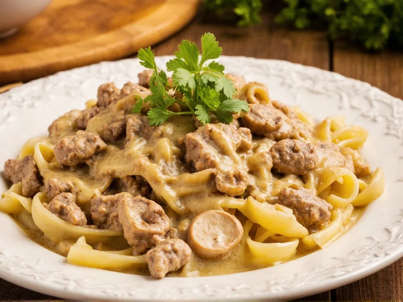 Easy Ground Beef Stroganoff with Cream of Mushroom Soup