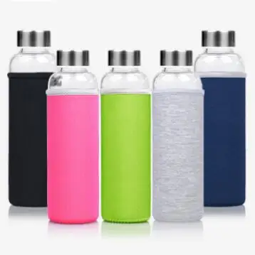 

Mikenda Wholesale Glass Water Bottle with Cover Custom Color Outdoor Portable, Can be customized