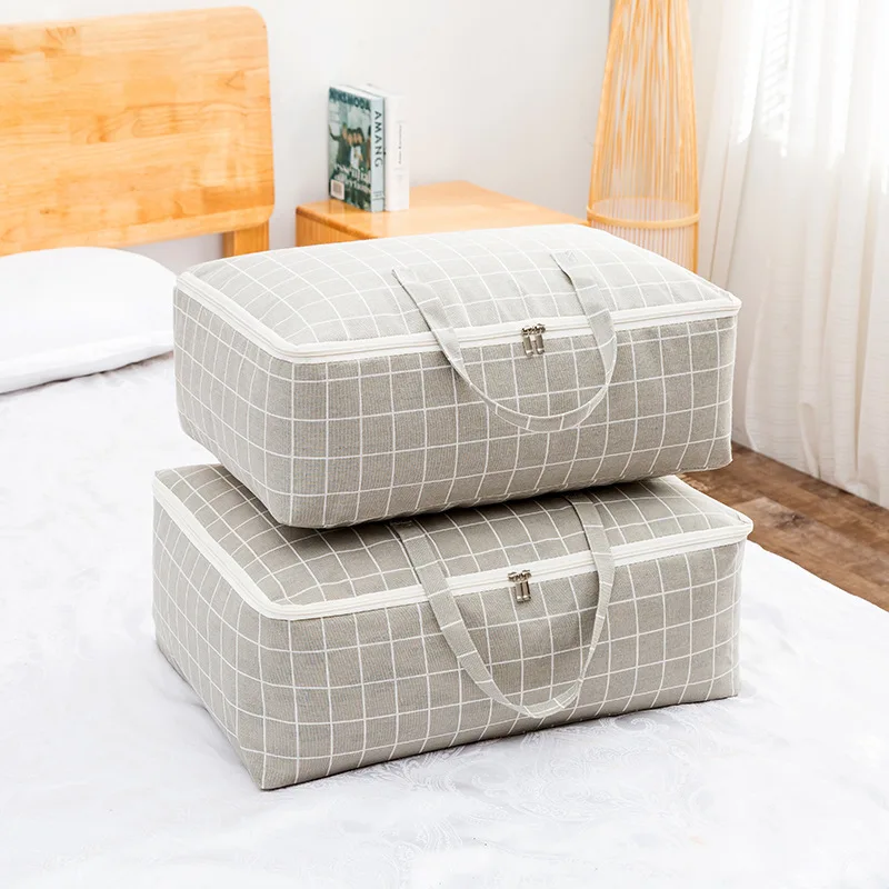 

Foldable Large Capacity Clear Window Zipper Thick Fabric Comforter Blankets Bedding storage bags for clothes organizer, Many colors