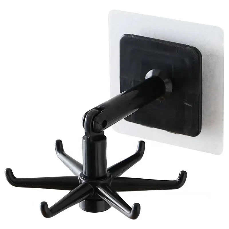 

Kitchen Bathroom Rotatable Strong Sticky Hooks For Walls, White,black