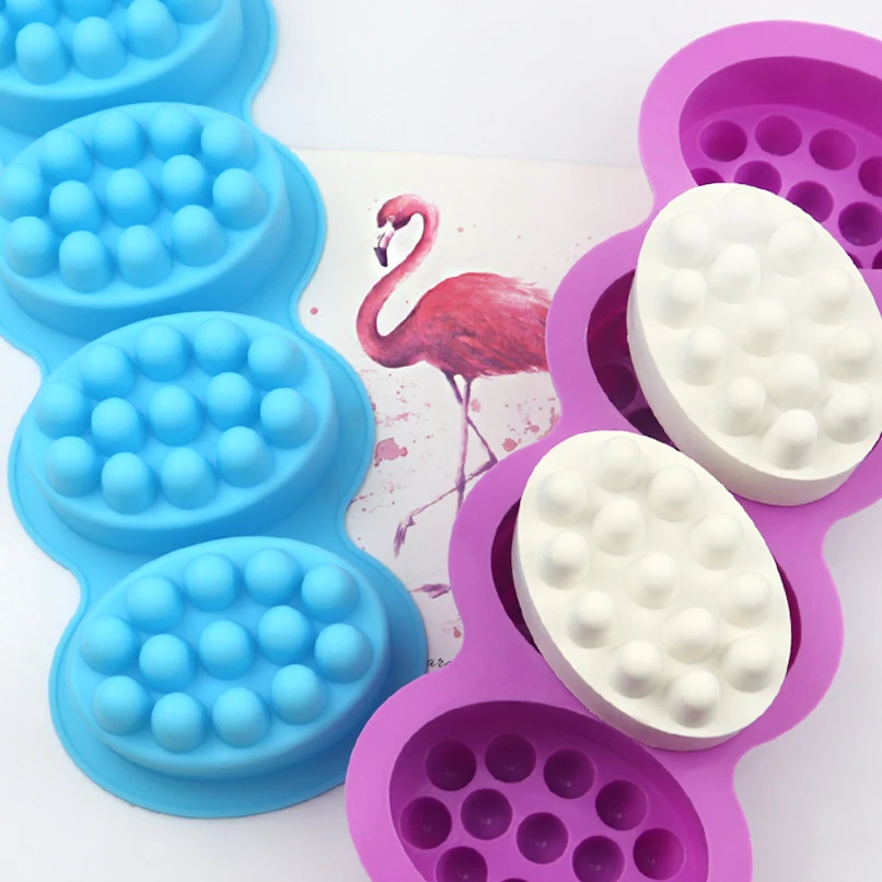 

343 factory free sample 4 Compartment Massage Bar, silicone cake mold, silicone Soap Mold With Single-hole Moulds