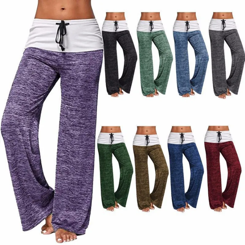 

Wholesale women sports wide-leg pants 6colors women loose Yoga pants