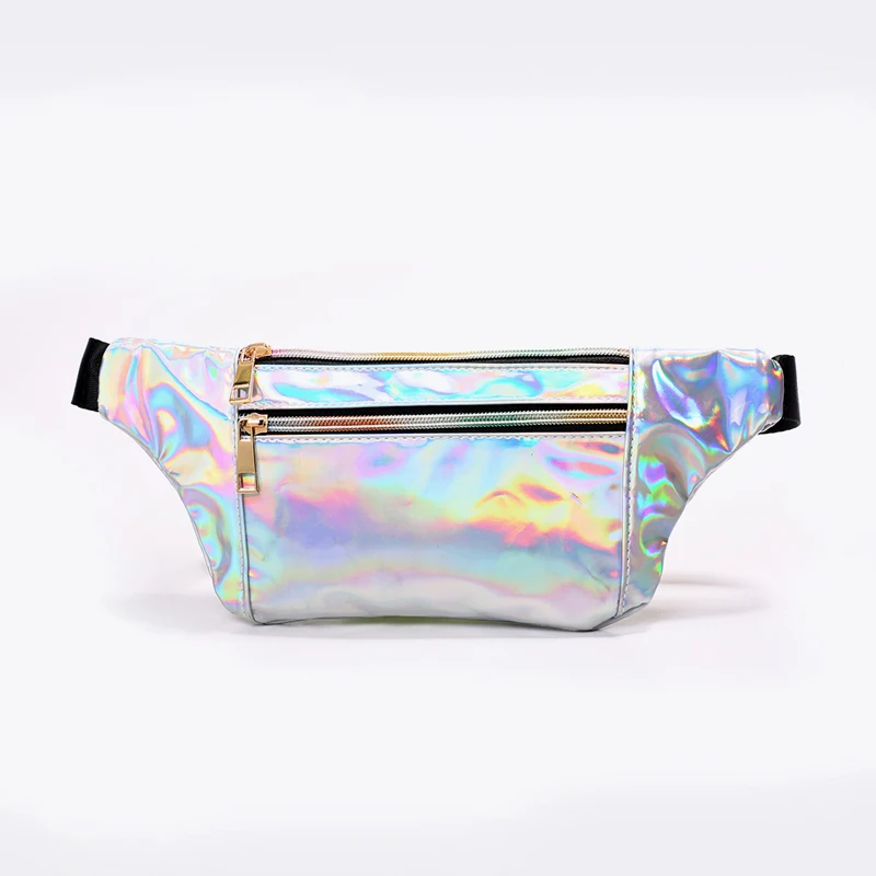 

luxury holographic pvc running belt ladies waist bags waterproof designers sport women fashion fanny pack waist bags