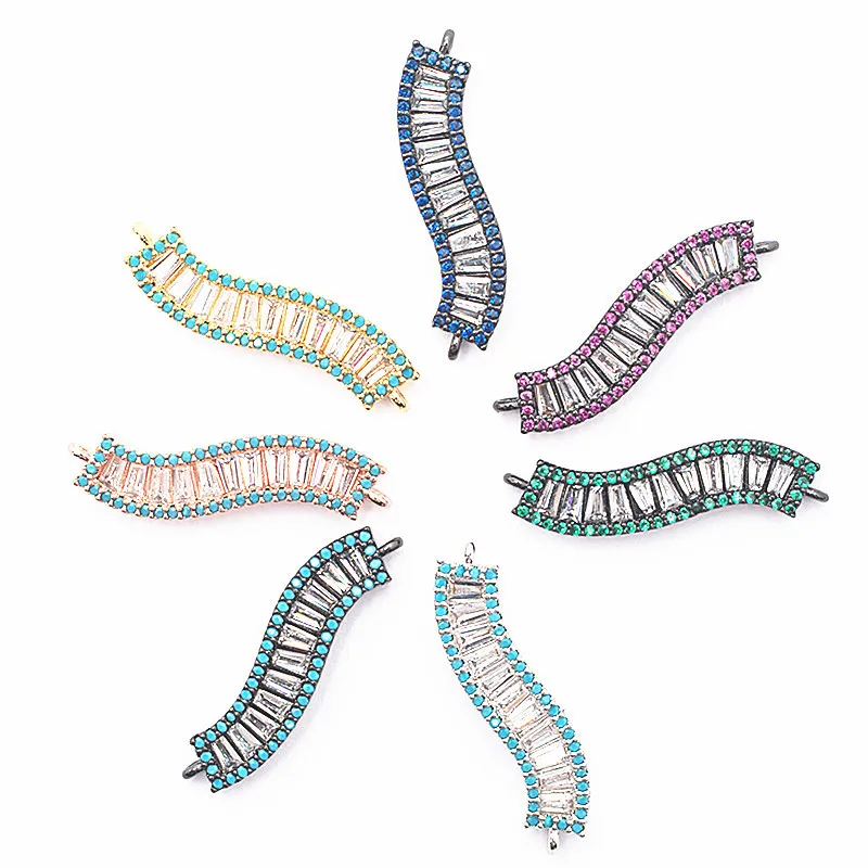 

Women Bracelet Diy Jewelry Making Handmade Spacer Tube Diamond Copper Cz Accessories Connector Bracelet