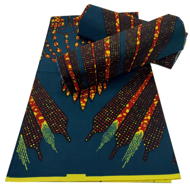 

Wholesale Veritable Ghana Ankara Fabric African Wax Print Batik 100% Cotton Fabrics 6 Yards/pcs For Garment