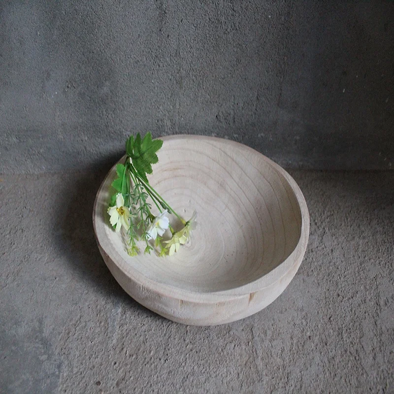 

Wholesale low MOQ craft products manufacturers antique board wood wooden serving tray round, Natural wood color