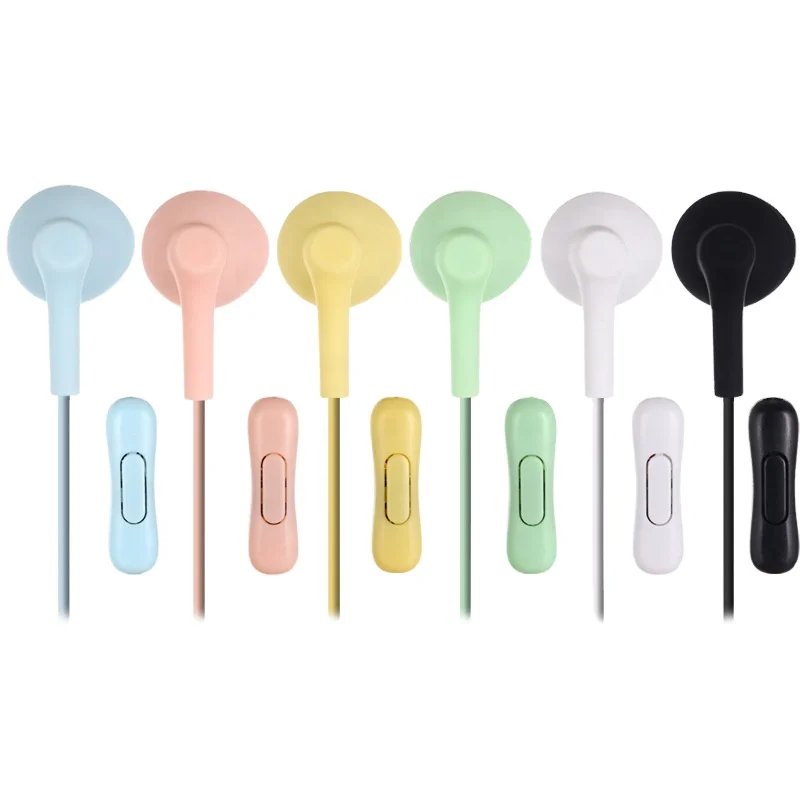 

U19 Handsfree Stereo In-ear Wired Earphone 3.5mm Jack Macaron Earphones Headphone Headsets For Mobile Phones