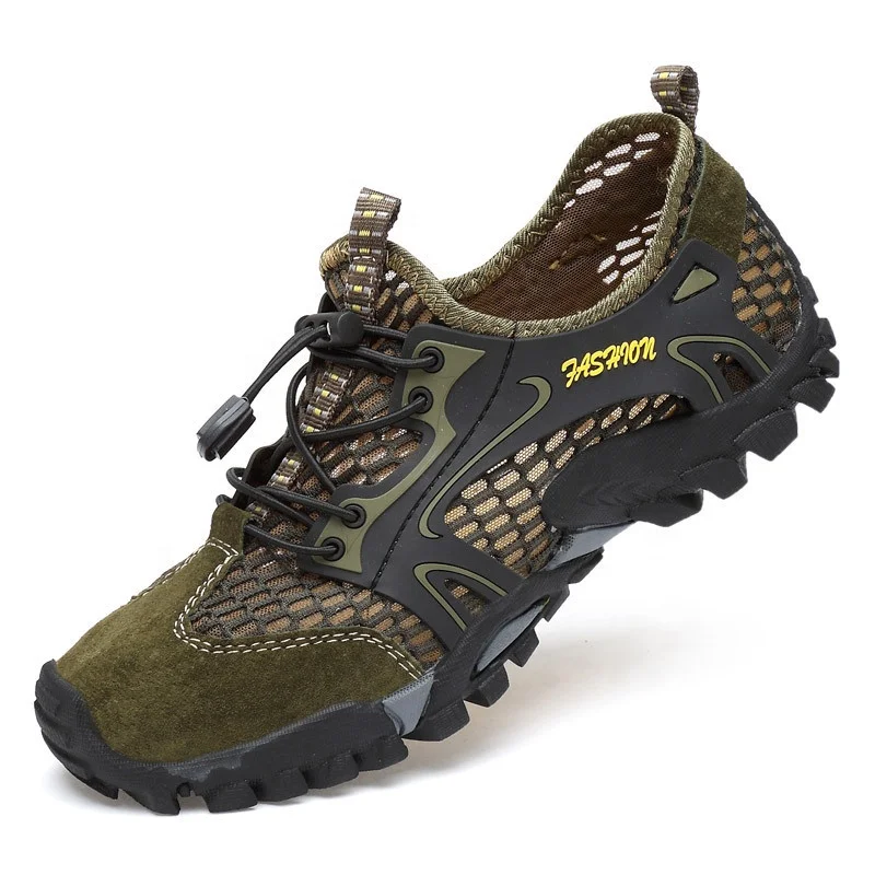 

Mesh shoes, large size breathable outdoor hiking shoes, men wading shoes, Black