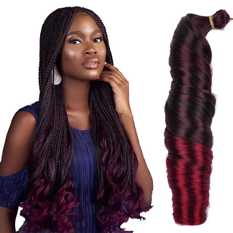 

150g High Temperature Fiber French Curly Braiding Hair Spiral Curl Loose Wave Crochet Hair Extension In Stock