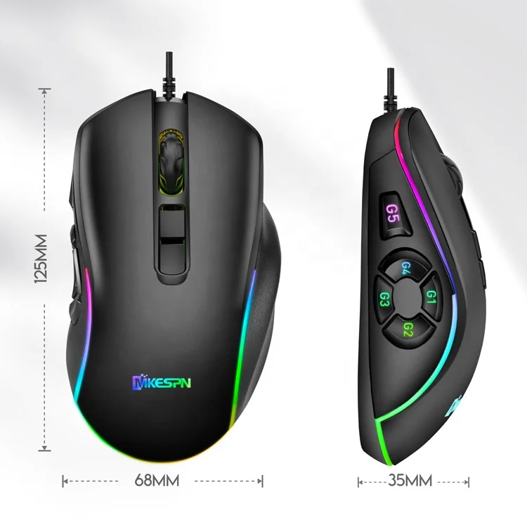 

New Design Wired Macro Mice RGB Backlit 10D Maus Gaming Maus Gamer Mouse