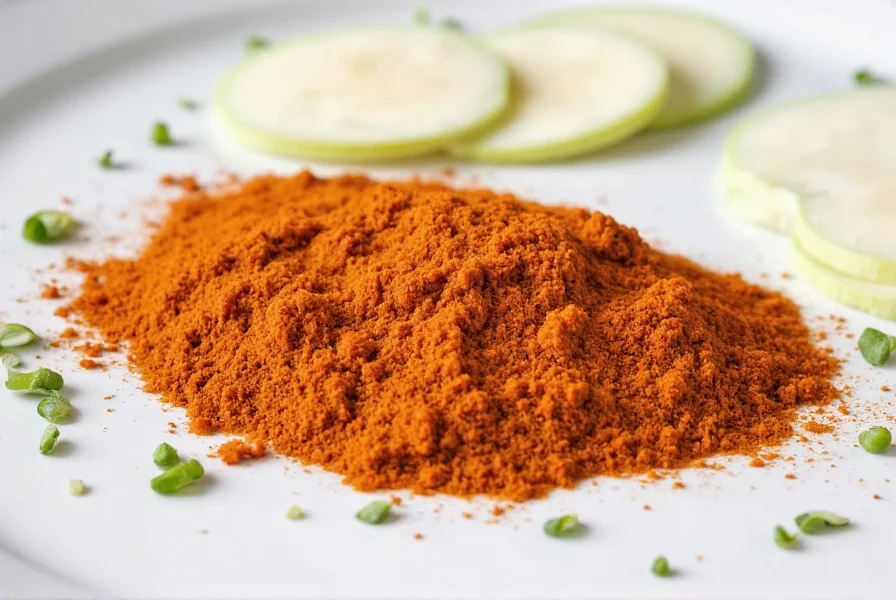 Spices used in tikka masala laid out on a wooden table