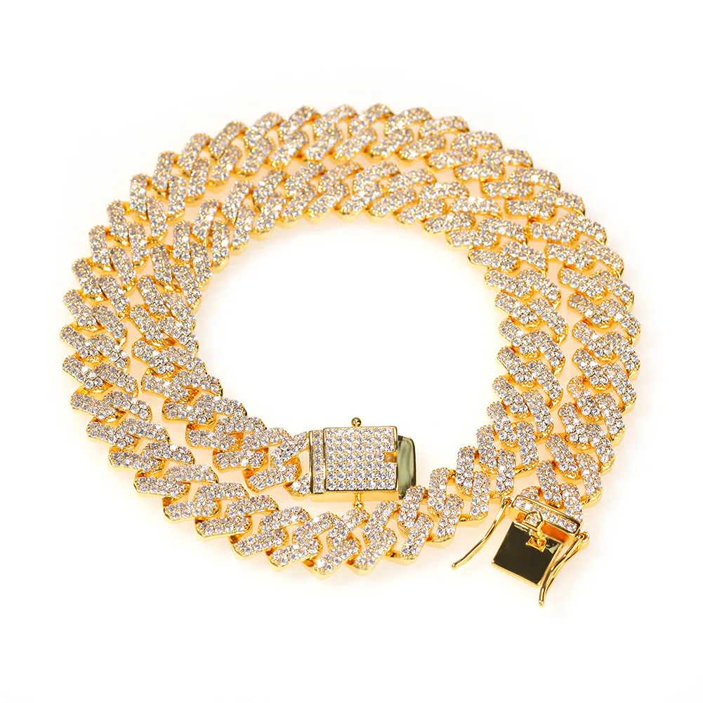 

Hot Selling Men's Cuban Link Chain Necklace Wholesale Iced Out Cuban Chain