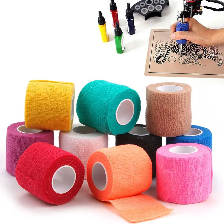 

Disposable White Self bandage roll Tattoo Supply Bandage Magic Tattoo Grip Cover
