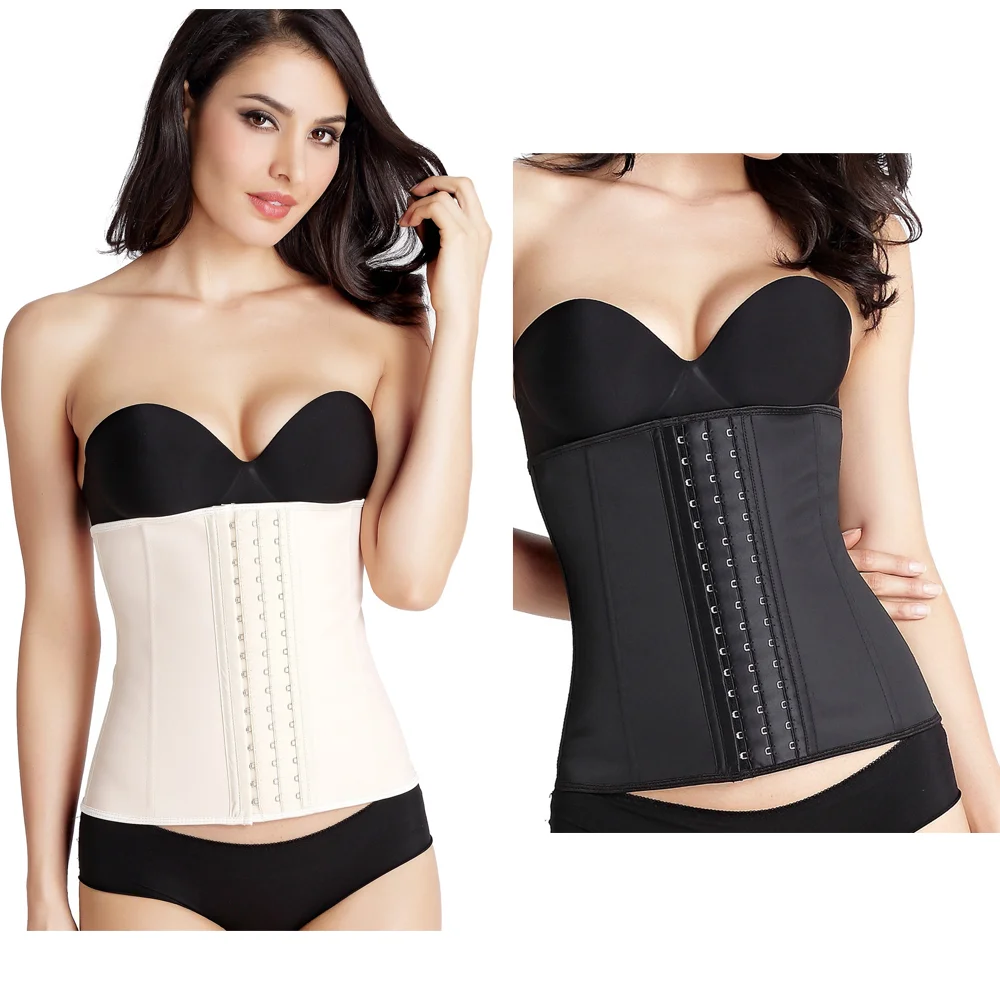 

Wholesale Plus size women 3 layers big hooks latex waist trainer corset steel bone