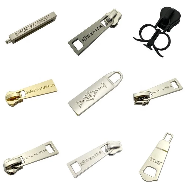 

Personalized custom rectangle shape 3D gold metal zipper pulls for handbag/coat, Gun /silveror custom